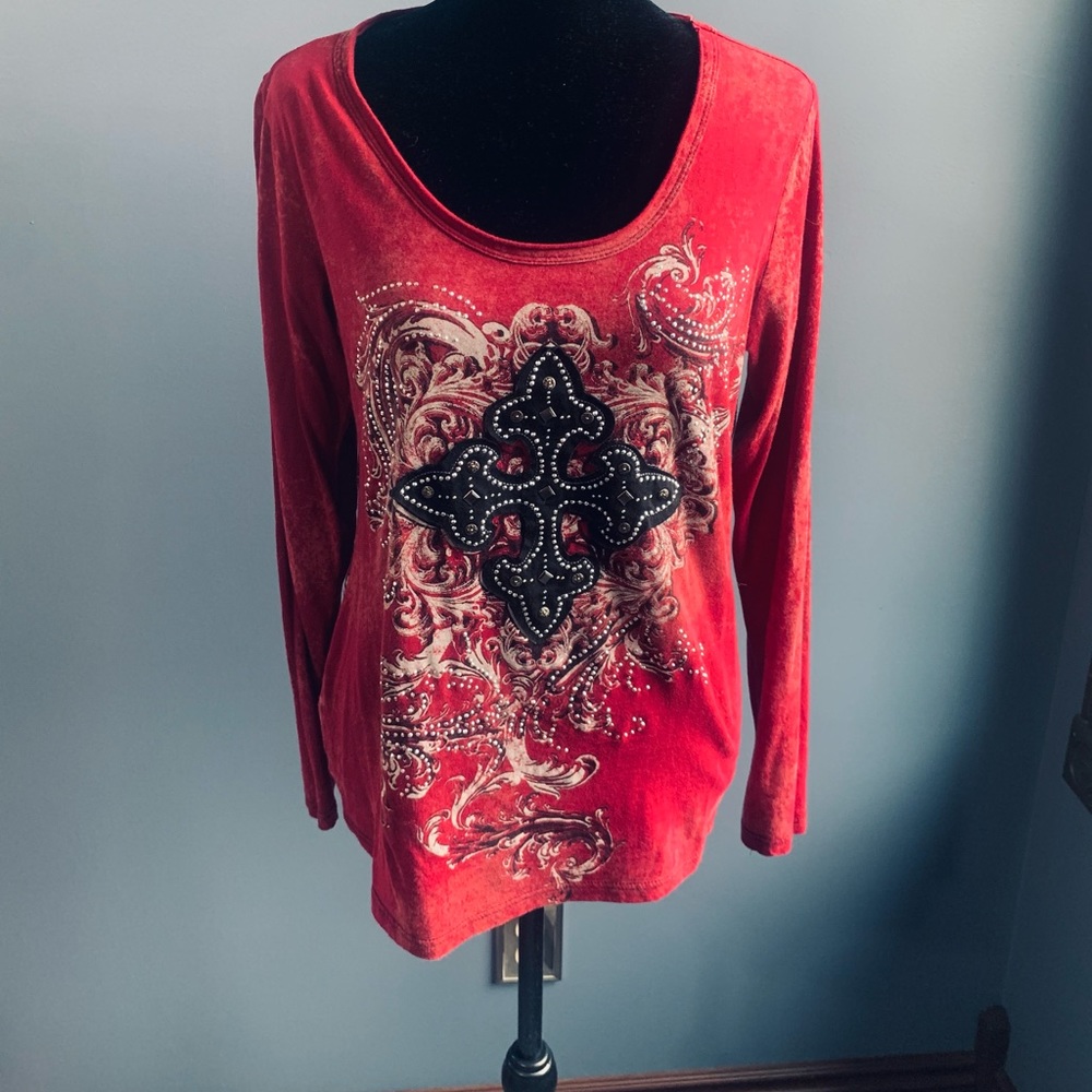Long Sleeve Embellished Tee